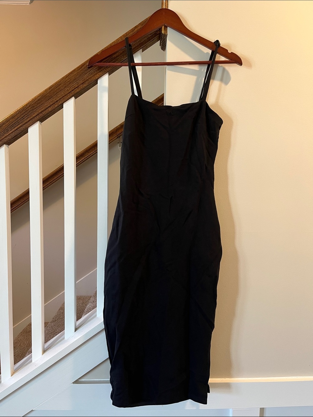 Lulu's Black Spaghetti Strap Midi Dress